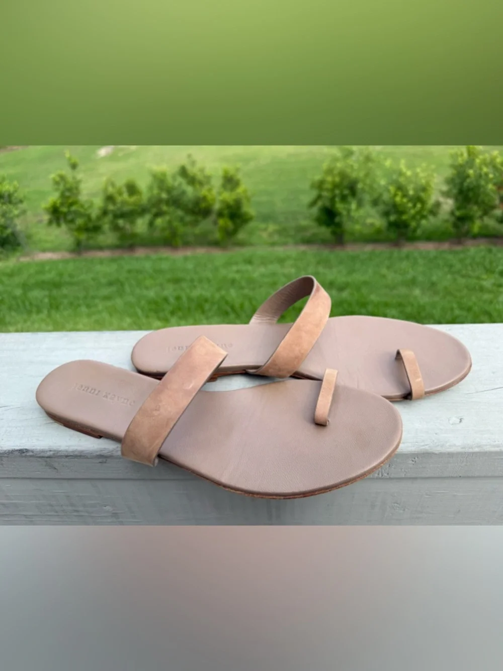 Jenni Kayne Classic Toe-Loop Slide Sandals in Taupe sz 41 - Picture 2 of 4